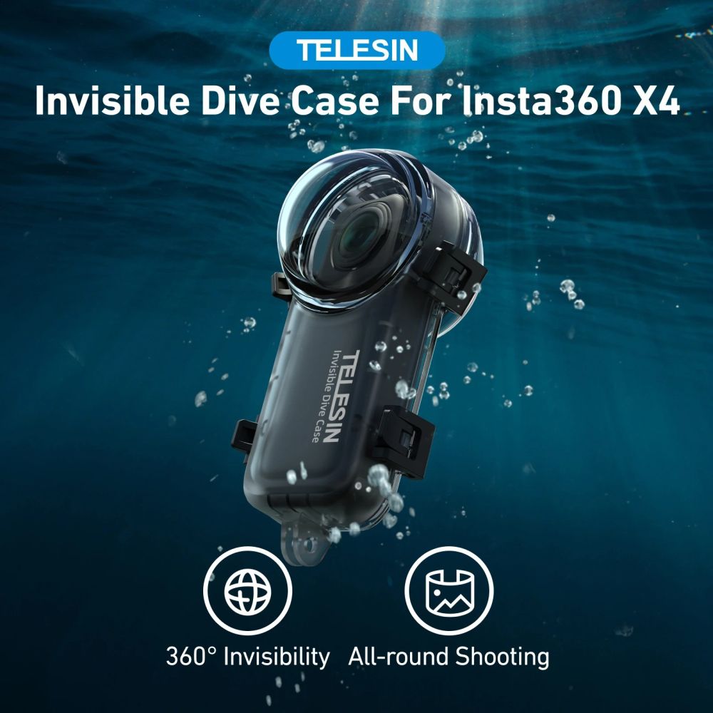 Étui de plongée invisible Telesin pour Insta360 X4