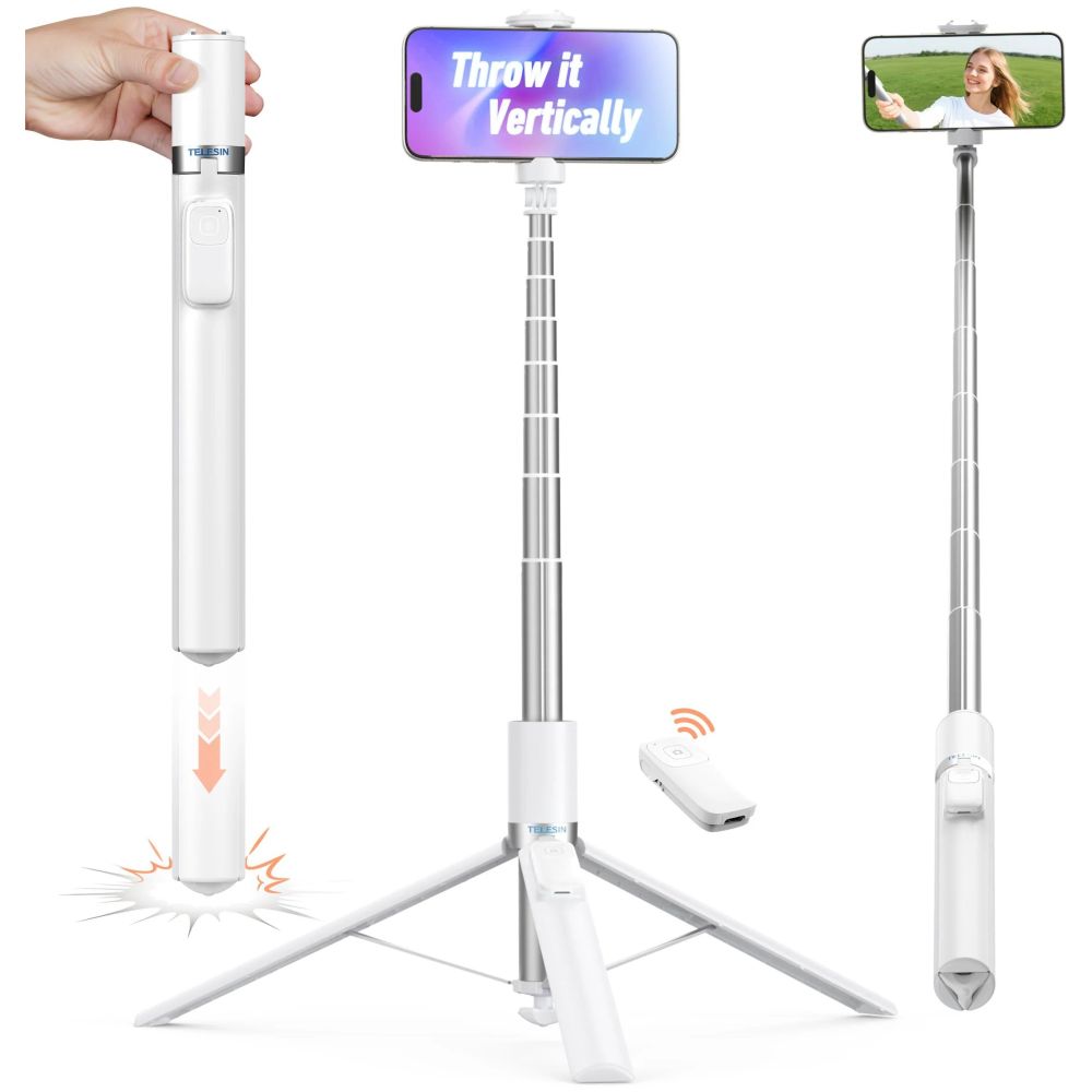 Perche à selfie Telesin à ouverture automatique 1,8 m avec télécommande Bluetooth