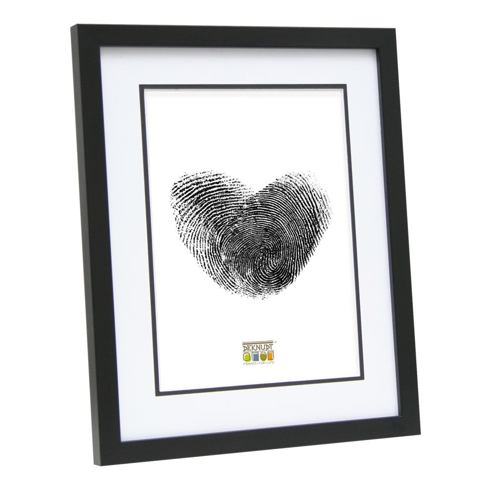 Deknudt Cadre photo noir avec passe-partout 10x15 S43AK2