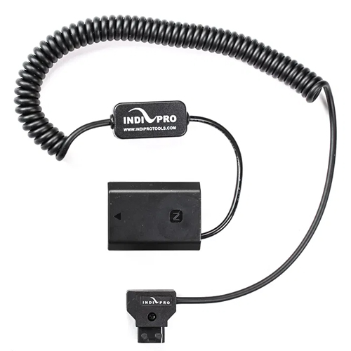 IndiPro Coiled D-Tap to Sony Alpha 7 III (NP-FZ100) Type Dummy Battery (24-36")
