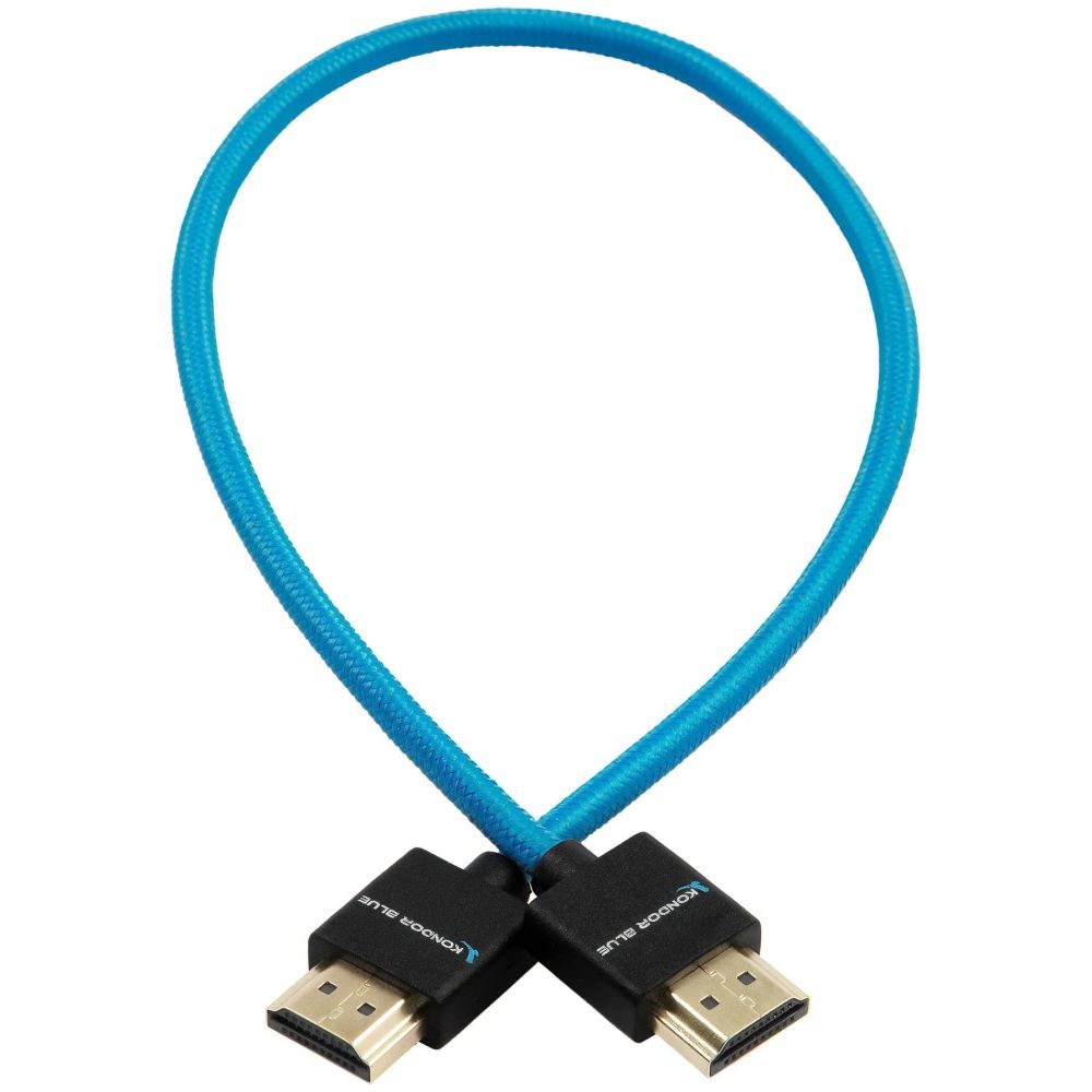 Câble tressé fin Kondor Blue HDMI vers HDMI 16" pour les moniteurs de caméra